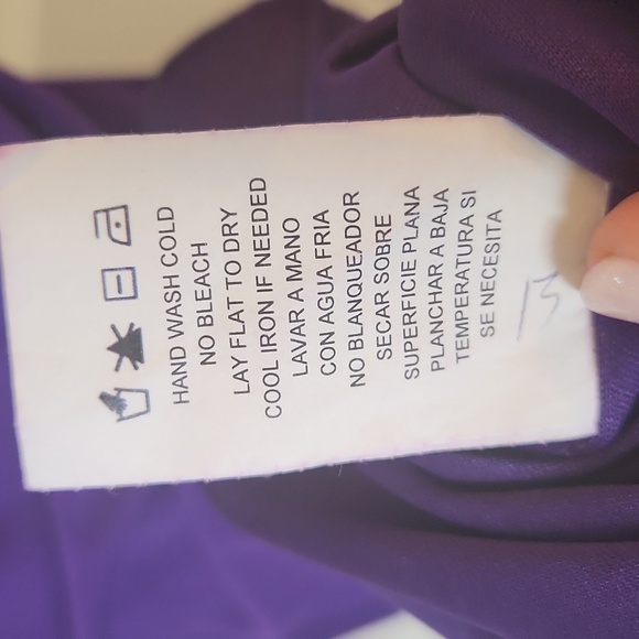 NWOT R&M Richards Women's Plum Purple Sleeveless Cut Out Ruched Dress Size 4P - Picture 10 of 13